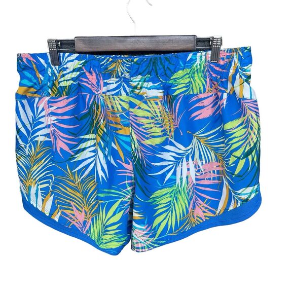 Athletic Works Running Shorts Womens Plus Size XXL 2X Floral Tropical Lined - Picture 2 of 12